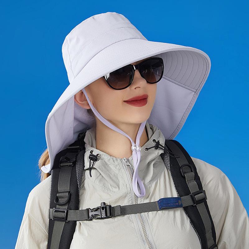 Pălărie cu șal de protecție solară de vară în aer liber Pălărie de drumeție în coadă de cal cu două scopuri Pălărie de pescar