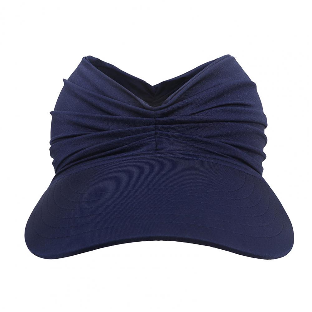 

Sun Pleated Visor Hat Empty Top Baseball Sun Cap Ladies Sun Hats with UV Protection Beach Sun Hats for Women темно-синий