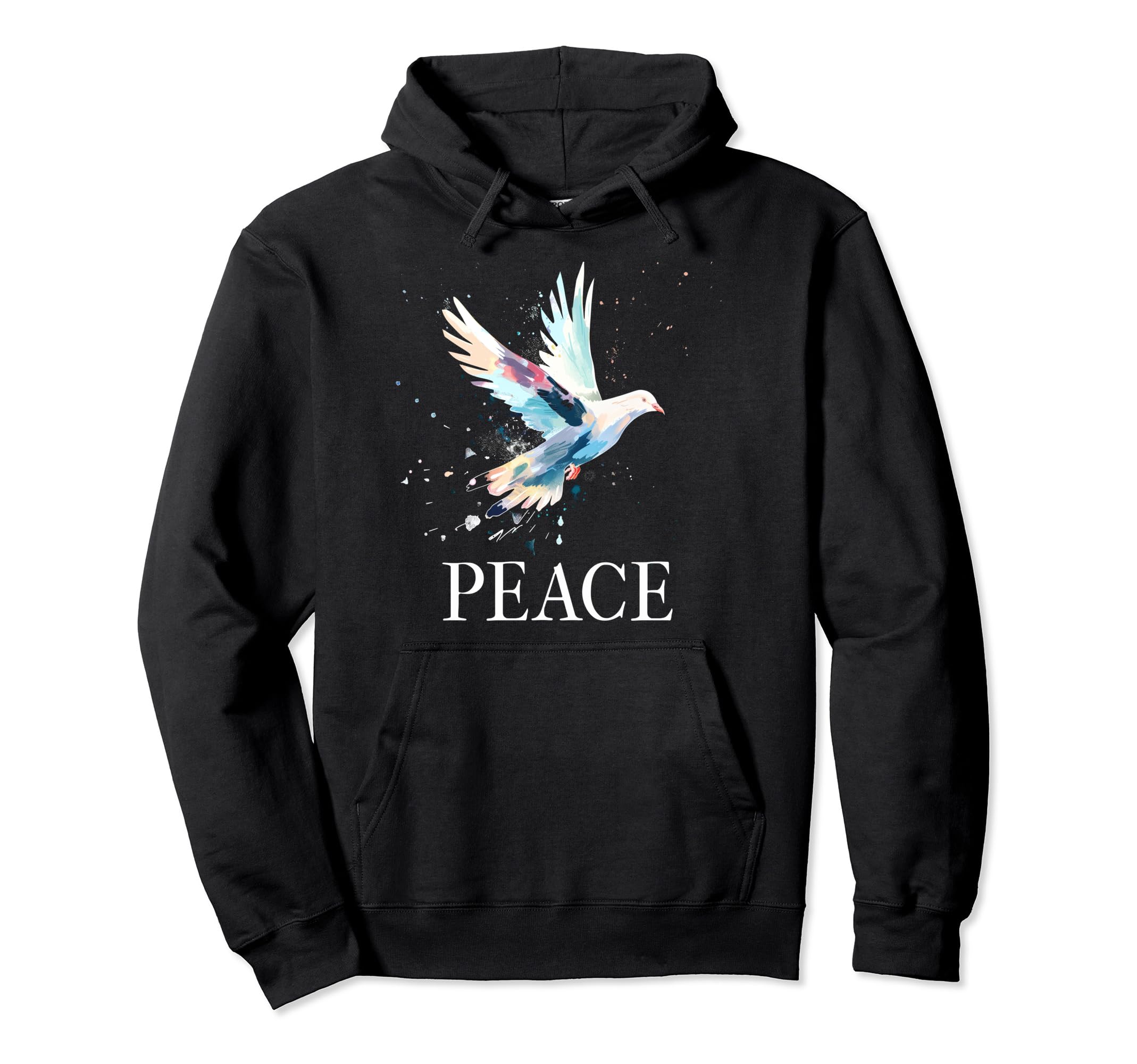 

Peace White Dove Bird Watercolor Hoodie