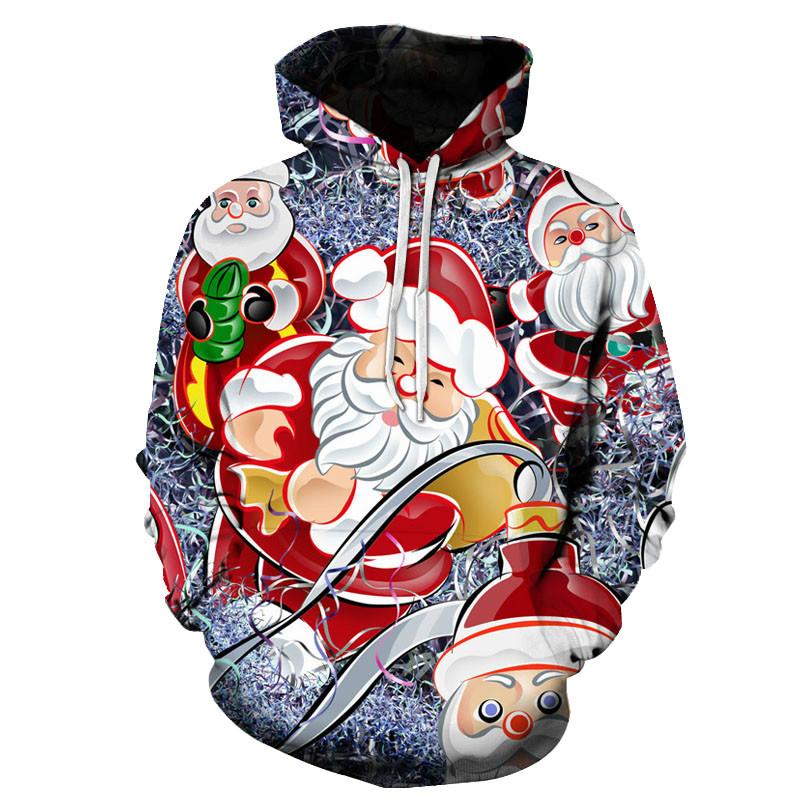 New Christmas Gift Theme Men's 3D Printed Hoodie Fashion Snowman Hooded Sweatshirt Hooded Pullover Boy Clothes
