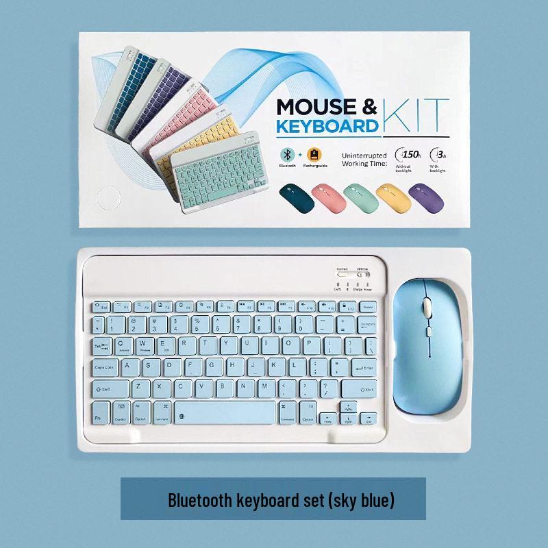 Wireless Bluetooth Keyboard & Mouse for Tablets and Phones - Silent, Rechargeable