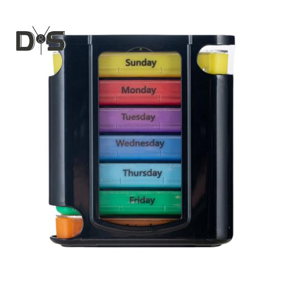Pillendose, Medikamenten-Aufbewahrungsbox mit mehreren Fächern, BPA-frei, wasserdicht, feuchtigkeitsbeständig, wöchentliche Pillenbox