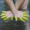 1 Pair Children Adult Silicone Hand Paddle Flippers Swimming Webbed Gloves Dive