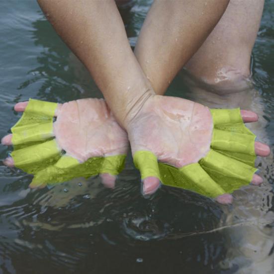 1 Pair Children Adult Silicone Hand Paddle Flippers Swimming Webbed Gloves Dive