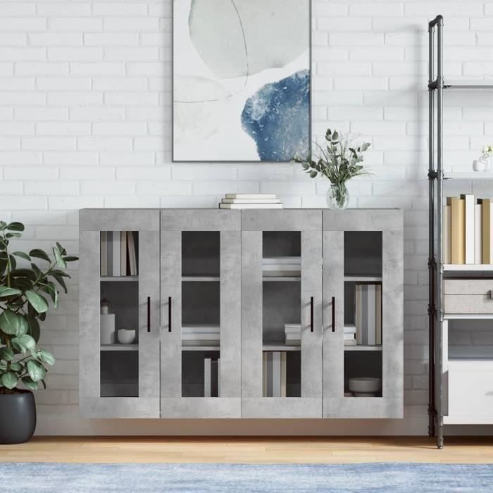 VidaXL Wall Cabinets 2 Pcs Concrete Grey Engineered Wood 3197965
