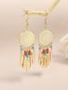 Trendy Minimalist Style Gold Color Scheme Feather Shaped Pendant Earrings Women's Temperament Fashion Gentleness And Versatility