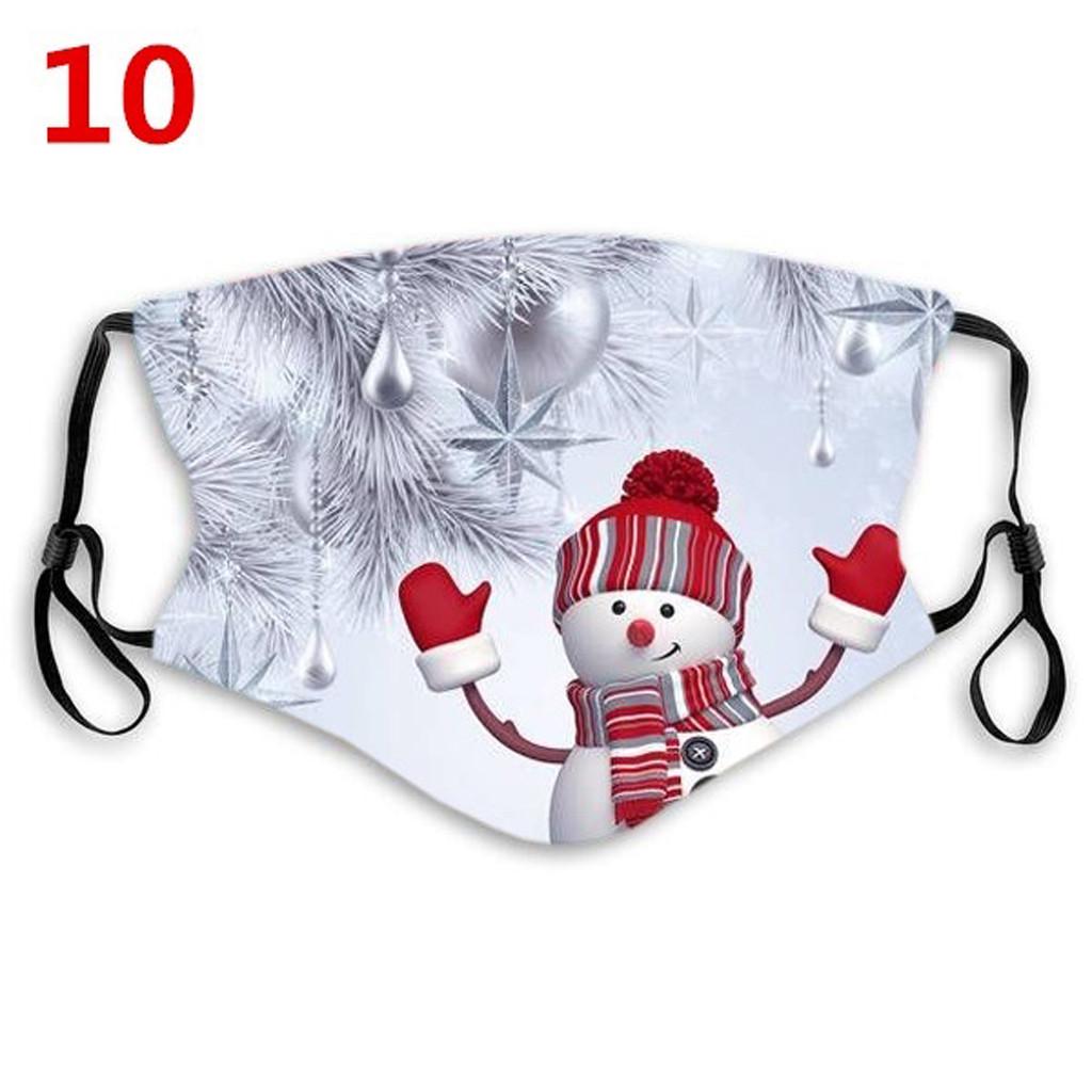 Unisex Fashion Christmas Snowman Printing Mask  Washable Face Mask