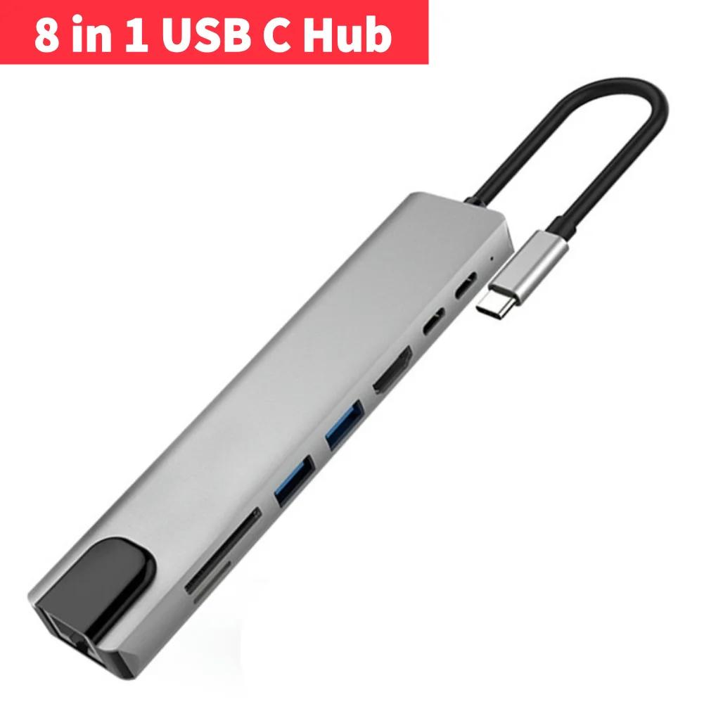 11 in 1 USB C Dock with 4K HDMI-Compatible VGA Ethernet Multiport Adapter 100W PD SD/TF Audio for Surface/HP/Dell/Lenovo/MacBook
