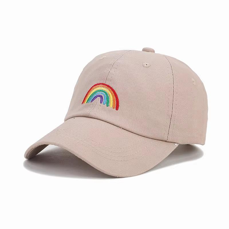 Rainbow Embroidered Soft Top Adjustable Duckbill Cap Outdoor Sports Fashion Casual Unisex Cross-Border Sun Hat