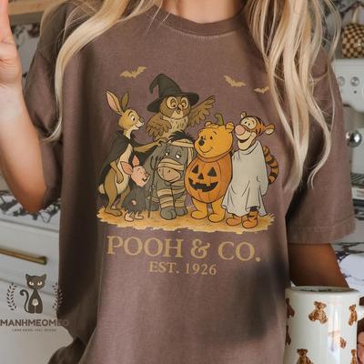 Winnie The Poo Halloween Comfort Color Shirt Pooh and Friends Halloween Shirt