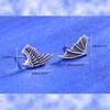 Retro Asymmetric Earrings Angel Demon Wing Earrings Female Classic Stud Earrings
