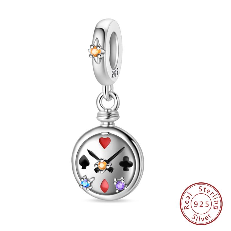 100% Copper Exquisite Tarot Cards Bracelet Pendants Blood Red Fire Snake Rose Charms Beads Diy Jewelry For Women