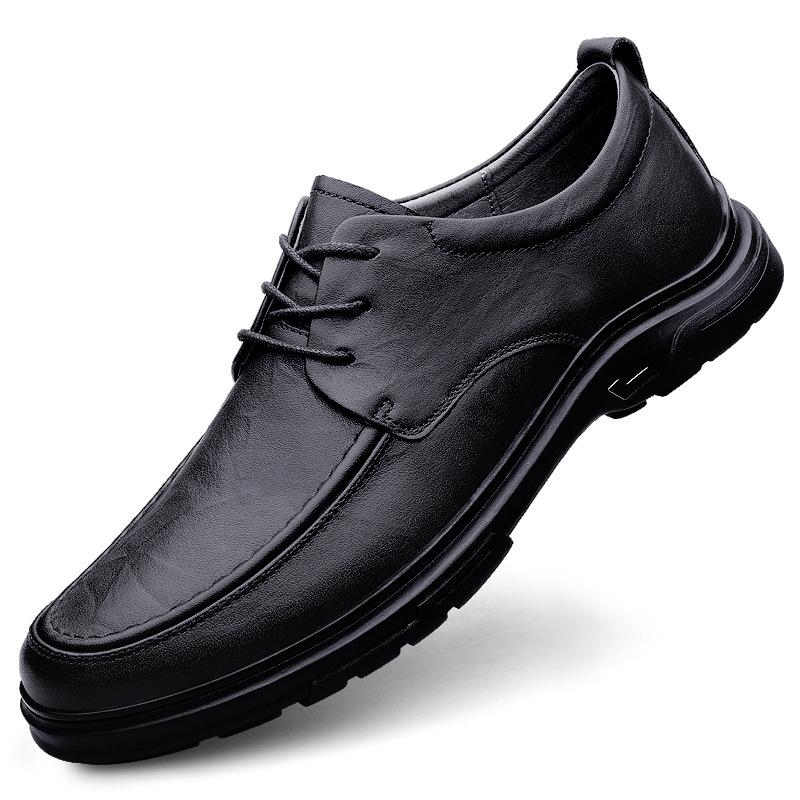 Men's Shoes Autumn and Winter New Dress Business Casual Shoes Men's Tide Korean Version British Style Inner Height Increase Derby Shoes Wedding Shoes
