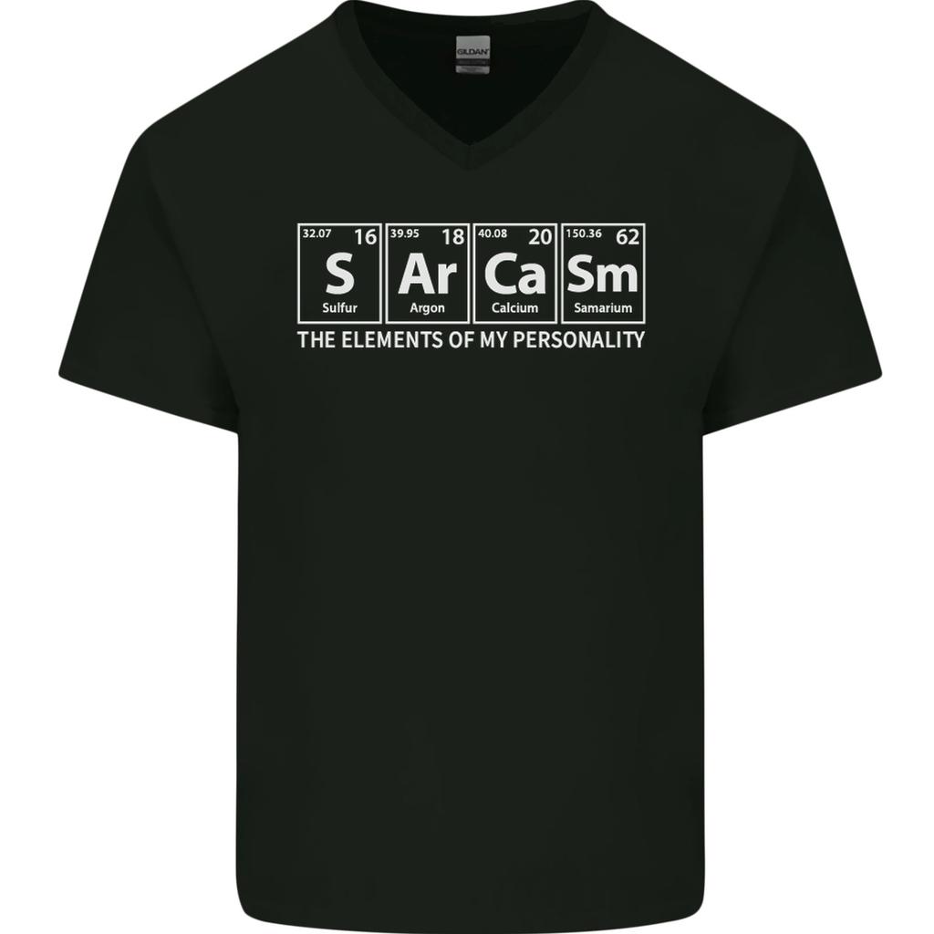 Sarcasm the Elements Personality Funny ECG Mens V-Neck Cotton T-Shirt,men&women Unisex T-shirt
