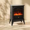 Electric Fireplace Stove Heater with 3D Flame Effect, 2000W/1000W, Freestanding Portable Fireplace with Adjustable Thermostat