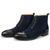Mode Herren High Ankle Boots Handgefertigt Wildleder Echtes Leder Patchwork Mode Luxus Schnürstiefel Business Büro Outdoor Stiefel für Herren CN