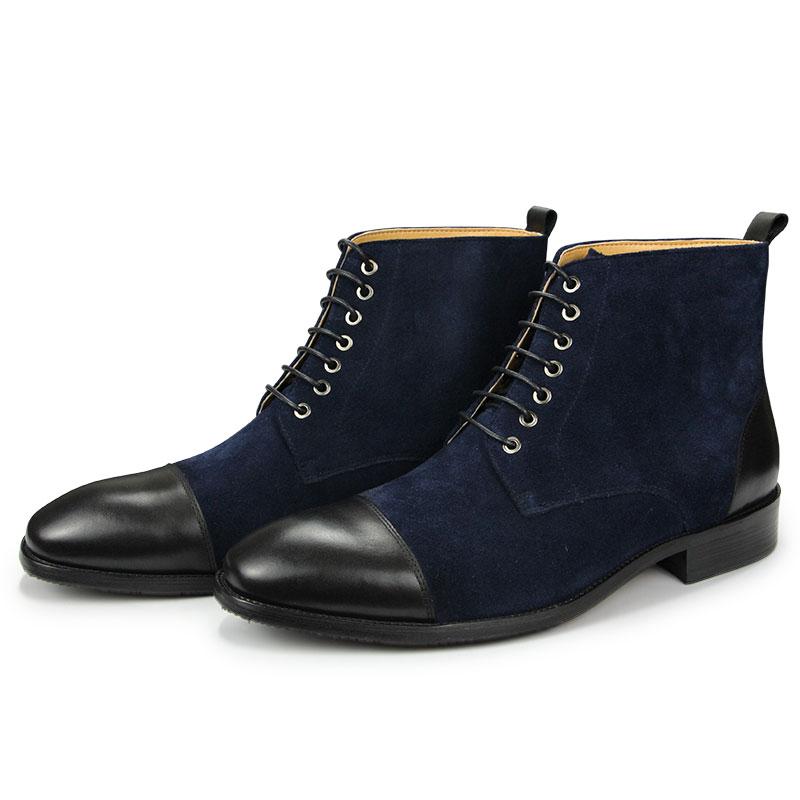 

Модные мужские ботинки до щиколотки ручной работы из замши и натуральной кожи, пэчворк, модные, роскошные, на шнуровке, для бизнеса, офиса, улицы, ботинки для мужчин CN 48