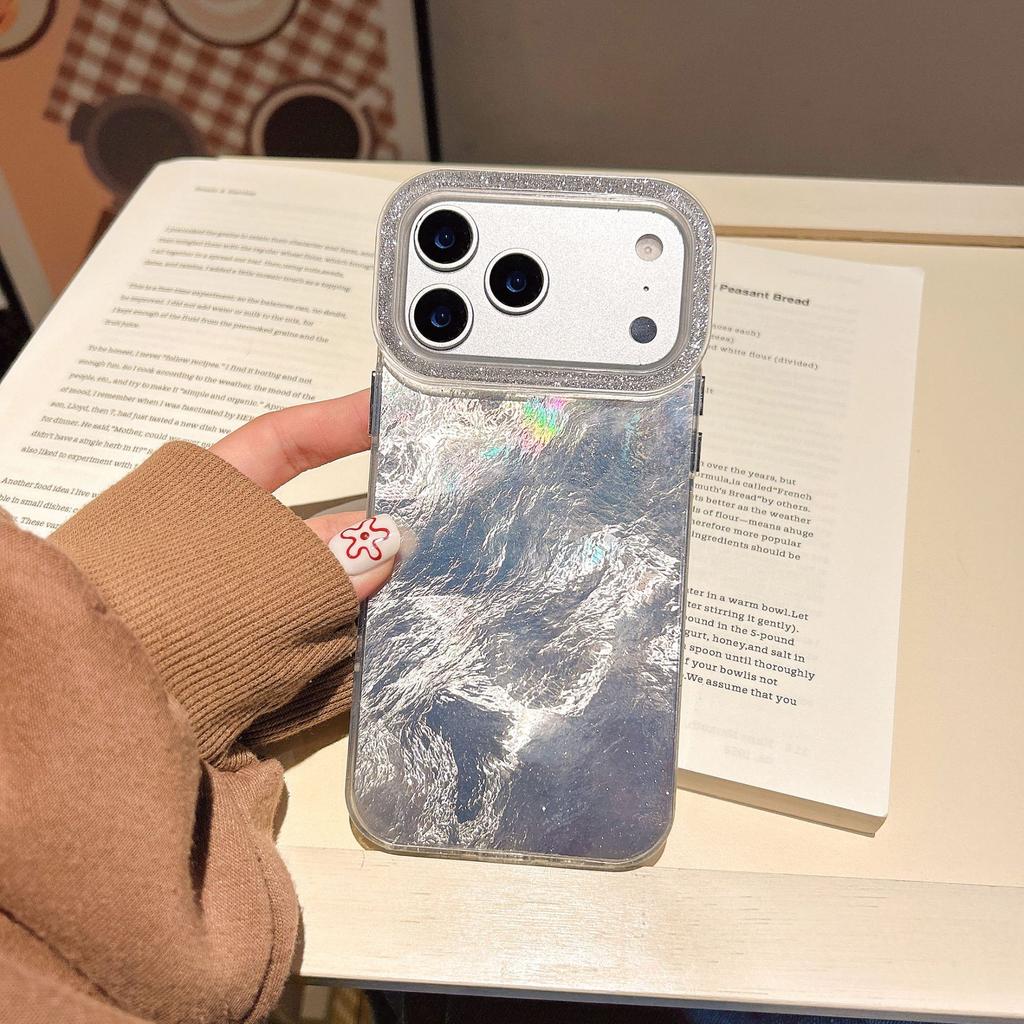 Gradual change smudge suitable for Apple 17Pro max mobile phone case iPhone16 new 15/14 glitter frame lens case