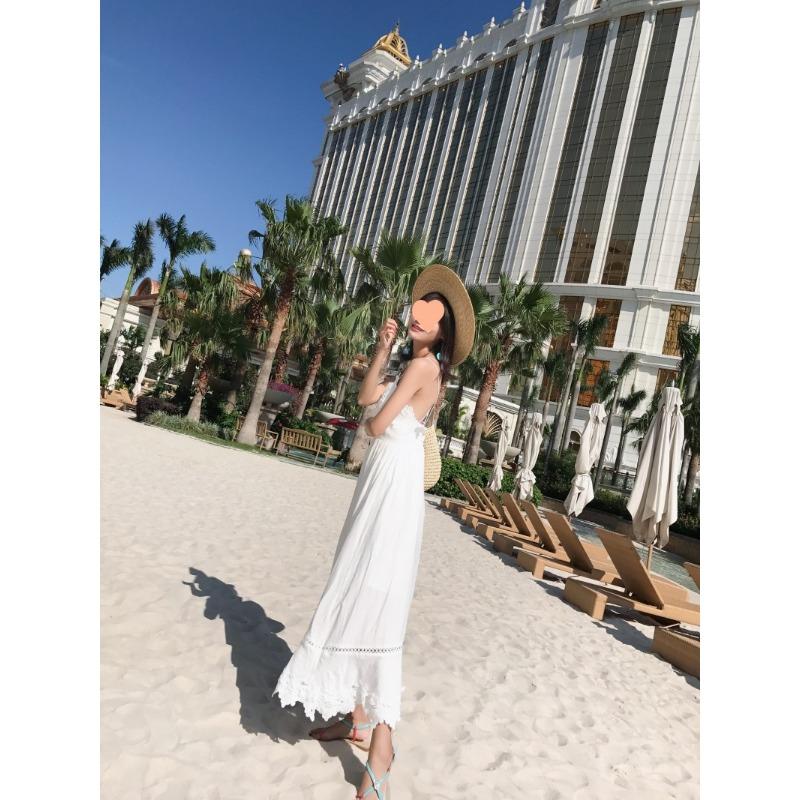 Damen Sommer Locker Urlaub Strand Rückenfrei Neckholder Lange Kleider