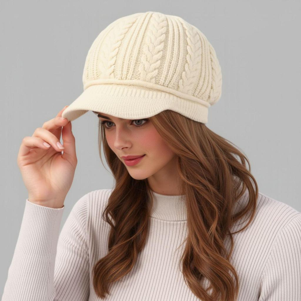 Warm Wool Duckbill Beret for Middle-Aged and Elderly Women - Autumn and Winter