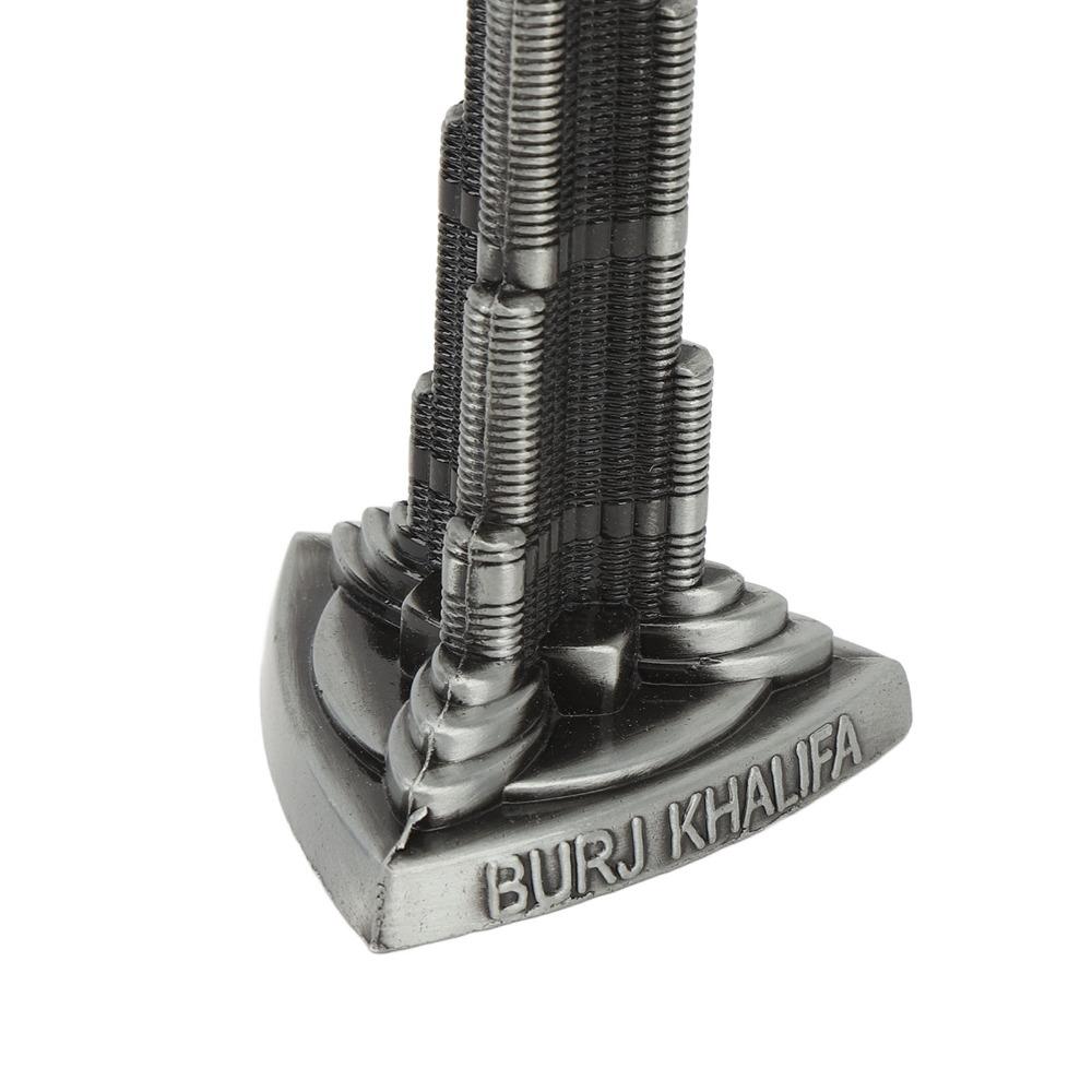 1pcs 8.66in Height Burj Khalifa Tower Model Miniature Size Metal Tower Statue  Bookshelf Display