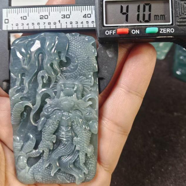 Dragon Brand Jadeite Jade Pendant Carving for Men & Women - A Grade Formal Wear