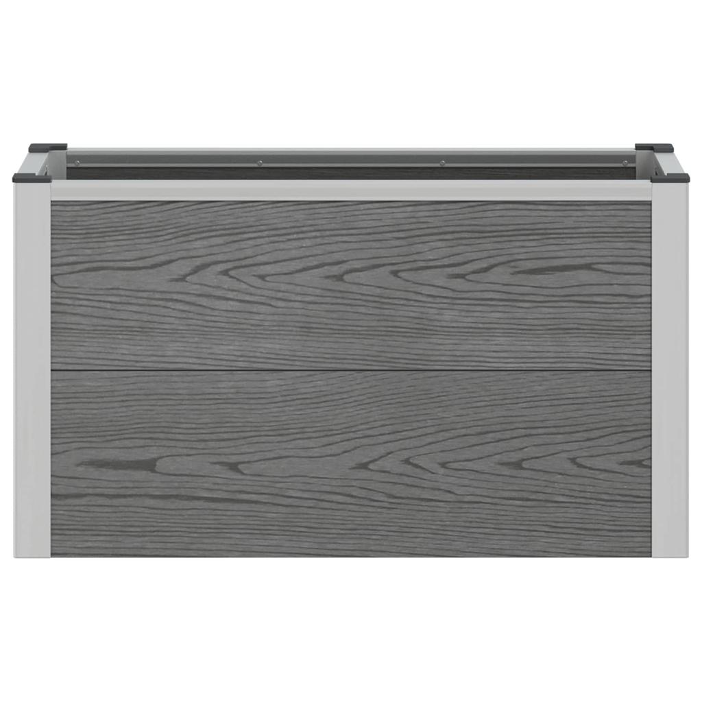 Raised Garden Bed Gray 75 X 30 X 22 Cm WPC and Aluminum