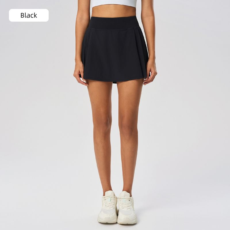 

Foreign Trade Spring and Summer New High Waist Belly Holding Golf Anti-exposure Yoga Short dress Quick-Drying Breathable Sports Tennis Skirt Women Black 6 (50.00 kg-57.50 kg