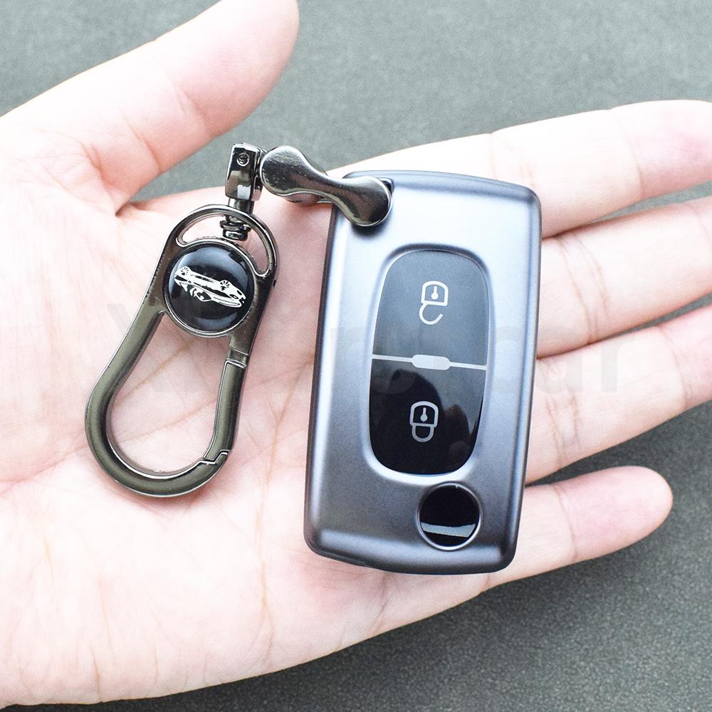 Gun Grey Tpu Car Key Case Cover Keyless Bag For Peugeot 107 207 307 308 407 607 3008 5008 Shell Fob For Citroen Xsara C5 C6 C8