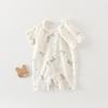 Unisex Antibacterial Cotton Summer Baby Rompers - Short Sleeve Newborn Jumpsuits