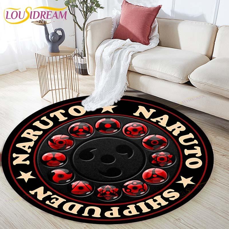 Cartoon Naruto Round Children Carpet Simplicity Animal Bunny Bee Pattern Children Flannel Carpet Baby Hand Print Carpet