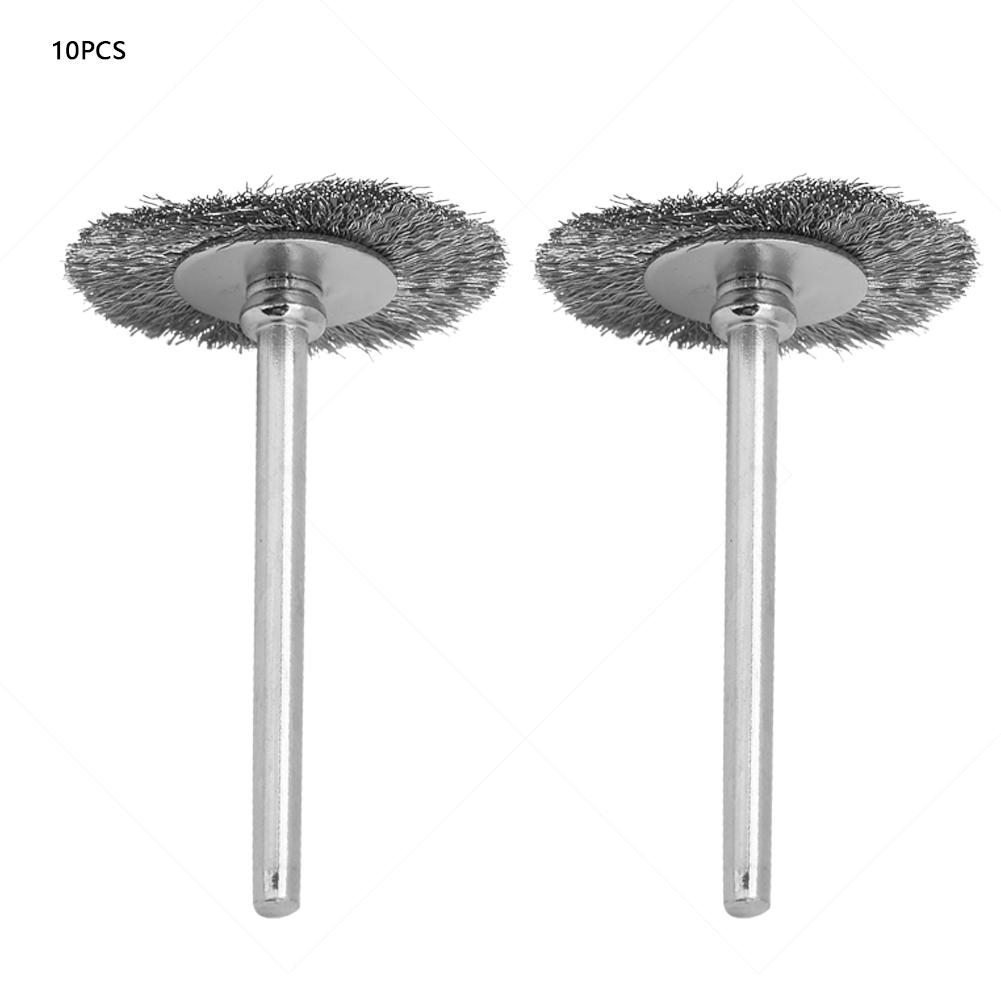 

10 Pcs Polishing Brush Steel Wire Flat Type Brush Head(3*25mm)