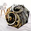 1pc Dragon Yin Yang Symbol Automatic Folding Umbrella - 8-Rib Iron Frame, Windproof, Portable Sunshade with Plastic Handle for Travel & Outd