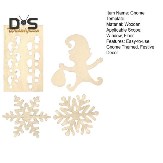 Gnome Templates Set Wooden Gnome Footprints Stencil Dwarf Silhouette Stencil for Christmas Window Floor Decor