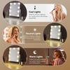 Lustro do makijażu Hollywood z 9 żarówkami LED, 3-kolorowe oświetlenie, ściemnianie, sterowanie dotykowe, obrót 360° do garderoby i sypialni