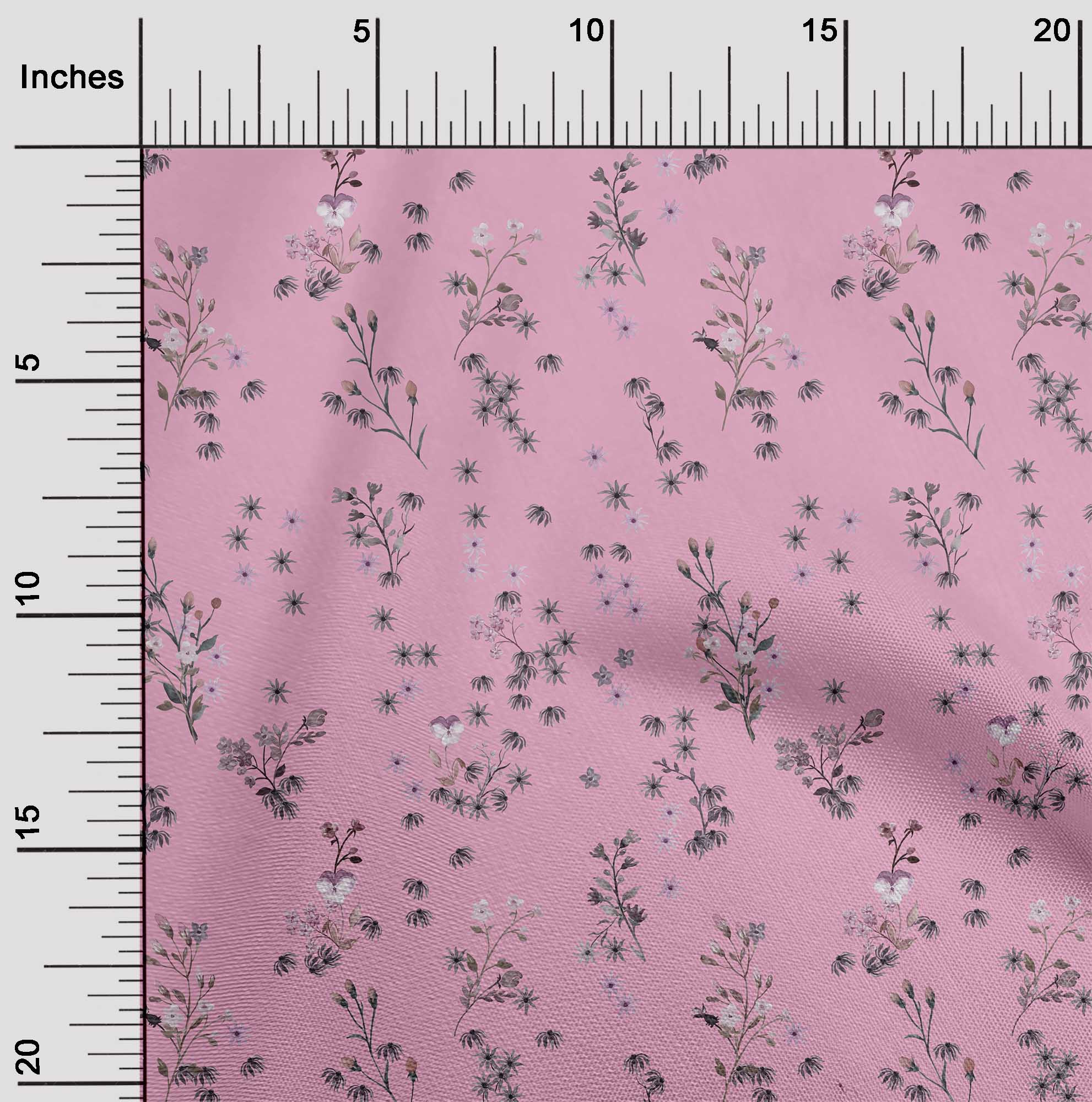 

oneOone Cotton Flex Світло-блідо-рожева тканина Листя та квіти Художній одяг своїми руками Тканина для стьобання Тканина з принтом 40 дюймів 42 Inch Wide - Viscose Chiffon світло-рожевий колір