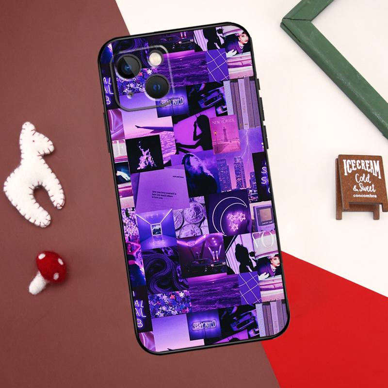 

Эстетический фиолетовый чехол для телефона iPhone 11, 12, 13, 14, 15 Pro Max, мини-чехол для iPhone XR X XS Max 7 8 Plus SE 2020 iPhone SE 2020