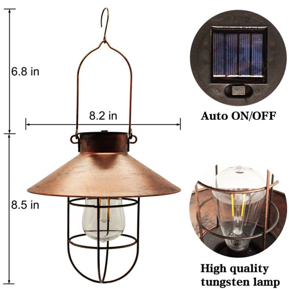 With Handle Iron Hanging Lamp Hanging Style Landscape Light Vintage Tungsten Filament Lamp Outdoor