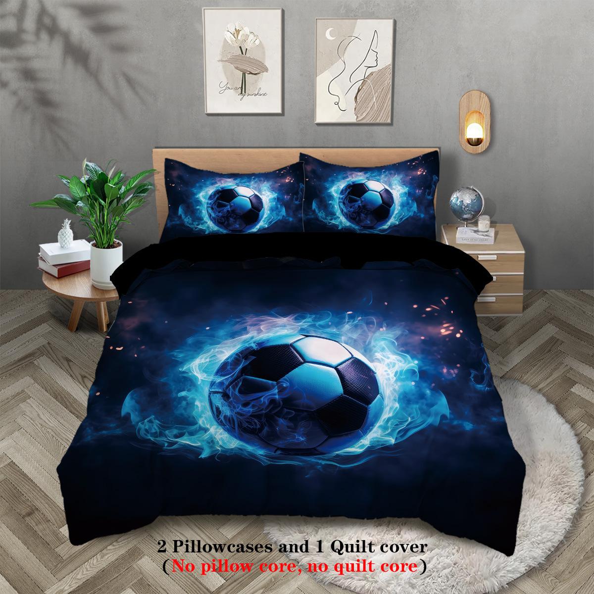 

Football Quilt Cover Three-Piece 3D Digital Printing Bedding Quilt Cover Bedding Home Textile 135x200