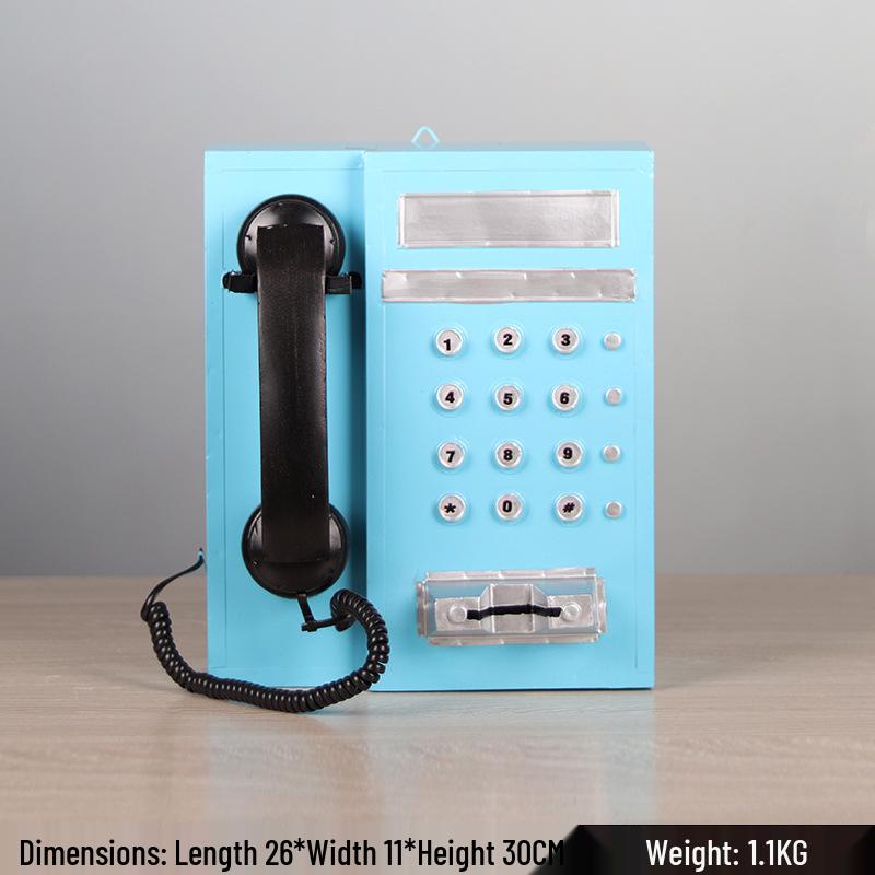 Retro All-Metal Telephone Model: Home Decoration & Wine Cabinet Ornament