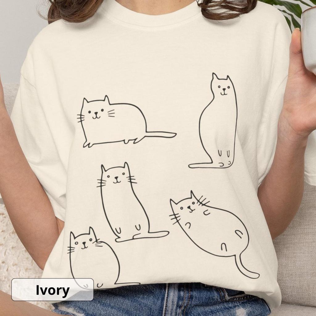 Cute Kitten Comfort Colors Shirt, Cat Meme Shirt, Cat Shirt, Doodle Cat Shirt, Funny Cat Shirt, Cat Lover Gift