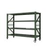 Heavy-Duty 4-Tier Mobile Storage Rack with Wheels
