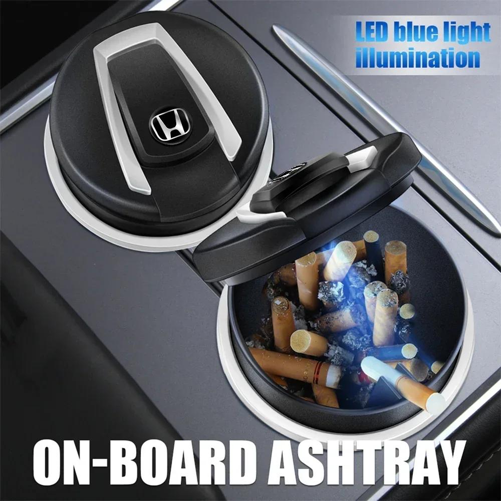 FIT Car New Honda Car Ashtrays Portable Car Auto LED Light Cigarette Cigar Ash Cylinder For Honda Civic City Cry Accord CB500 C