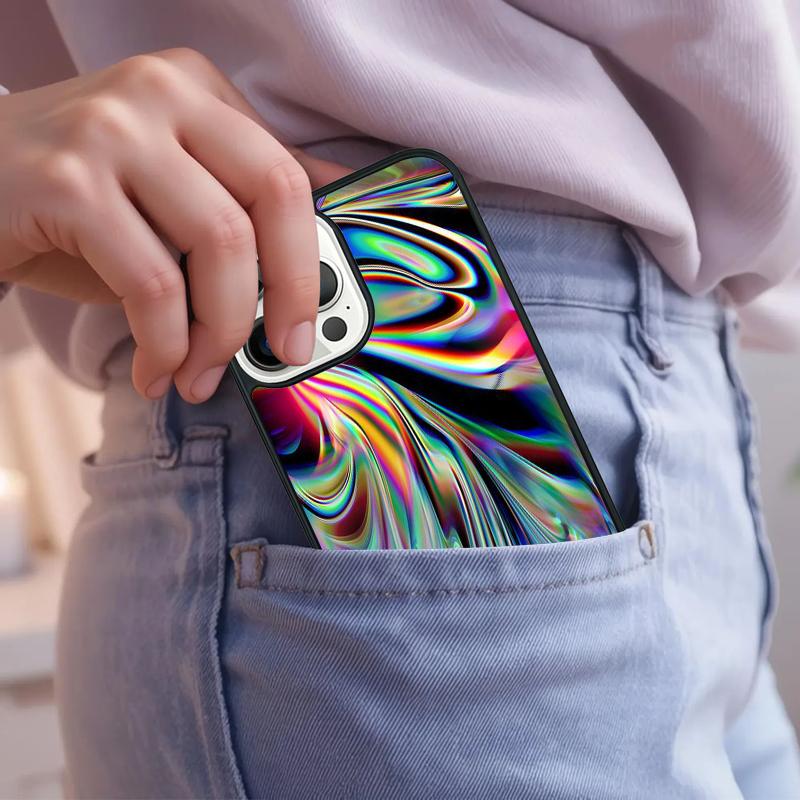 Holographic Iridescent Phone Case For iPhone 17 Air 15 16e 14 13 Pro Max Coque 12 11 Pro Max PLUS cover