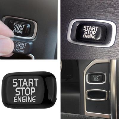 Car Engine Start Button Replace Cover Stop Switch Key Decor for Volvo V40 V60 S60 XC60 S80 V50 V70(Glossy Black)