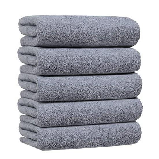 Bath Towel Microfiber Hotel Specification Large Size Approximately 60X120cm Fluffy Soft Instant Absorption Quick-drying Antibacterial Deodorant Set 5