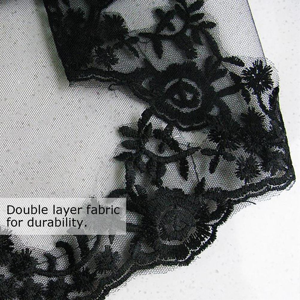 Black Two Layers Wedding Veils With Comb Lace Tulle Short Bridal Veil Accessories for Wedding