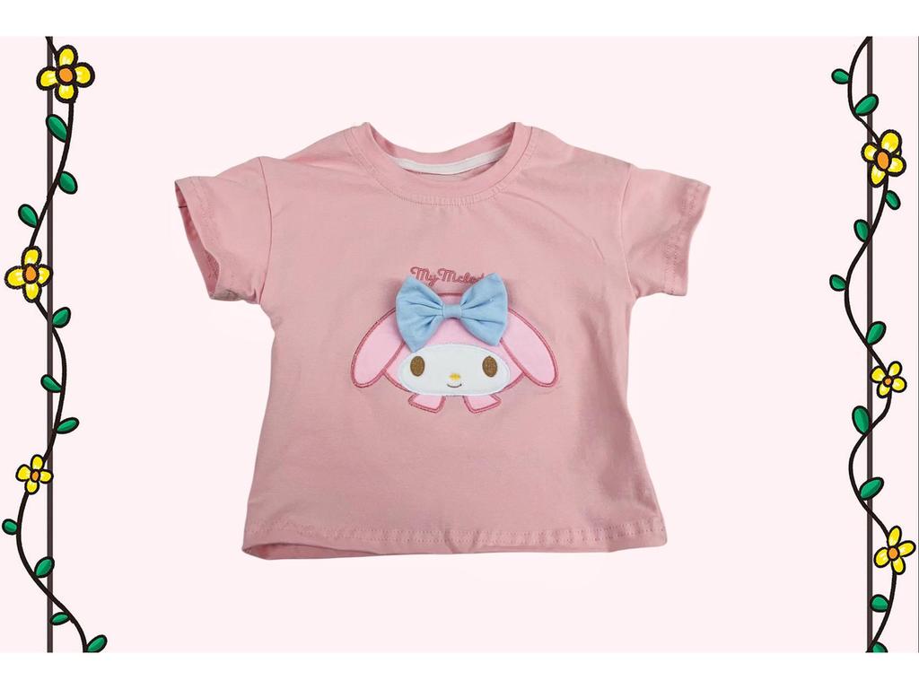 Tricou de desene animate pentru fete Kuromi & Cinnamoroll - Mânecă scurtă Melody Top casual