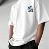Sommer Neuer Trend Herren Lockeres T-Shirt Tokyo Wellenmuster Hergestellt aus Reiner Baumwolle Weiche Textur Geeignet für Tägliche Freizeit-Sportbekleidung