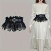 1Pc Elegant Lace Elastic Wide Belt Vintage Black/White Waistband Adjustable Pin Buckle Dress Coat Girdle For Women